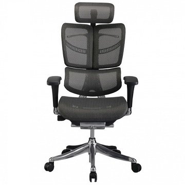 Ортопедическое кресло руководителя «HFYM 01 Черная сетка/черный каркас»